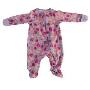 💖5/$25 SALE💖 0-3M Wonder Nation Baby Girl Purple Strawberry Footed Sleeper